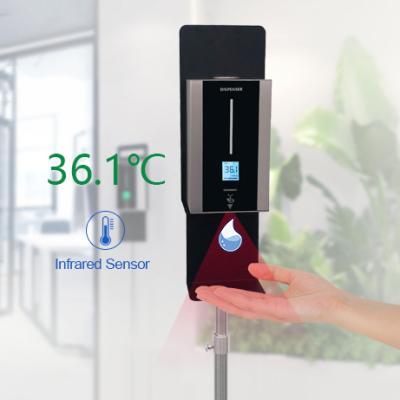 China Foam Soap Dispenser Body Temperature Show Automatic Disinfection Wristband Spray Hand Sanitizer Dispenser With Sensor for sale