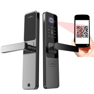 China 6063GB QR Code Aluminum Master Door Lock Touched Self-service Hotel Wireless Smart Door Lock for sale