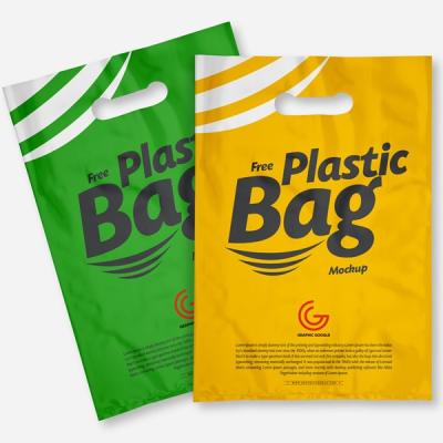 China Custom Clear BIODEGRADABLE Grow Shopping Plastic 100% Reusable Die Cut Grocery Bag Biodegradable for sale