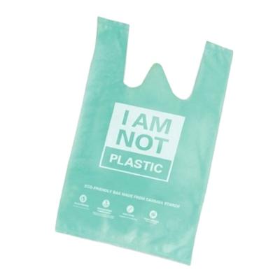 China Recyclable Natural Biodegradable Shopping Bag Plastic 13x19 Carry Bag With Logos for sale