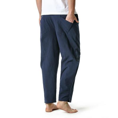 China 2021 New Men's Anti-Wrinkle Pants Men's Summer Trend Thin-Footed Small-Slim Footed Big Size Loose Cropped Pants for sale