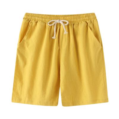 China spring and summer men's pants Anti-wrinkle men's thin casual cotton pants and beach solid color canvas men's shorts for sale