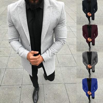 China New Solid Color Men's Business Gentleman Coat Anti-wrinkle Explosive Coat Formal Men's Long Sleeve Anorak for sale