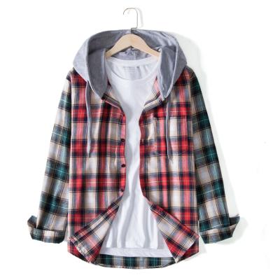 China Breathable spring men's fashion plaid long-sleeved shirt youth quilted Korean thin men's long-sleeved shirt for sale