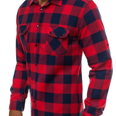 China New spring men's casual men's plaid hooded shirt pocket breathable long-sleeved shirt detachable hat machining for sale