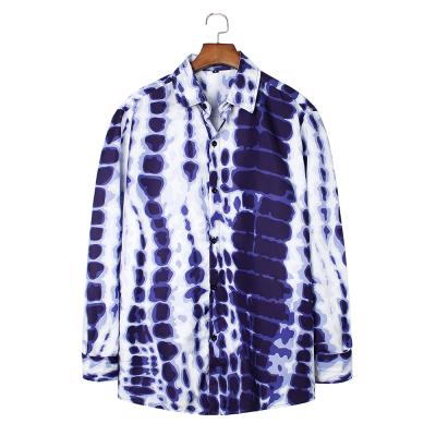 China European and American hot men's style shirt of border shirt men's breathable foreign trade snake printing shirt for sale