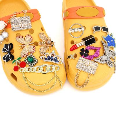 China Designer Croc Pieces Shoe Buckle Charms Decorations Metal Croc Charms Hot Sale Premium Metal DIY With Croc Charms Luxury for sale