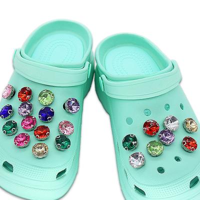 China Latest Shoe Buckle Designer Custom Diamond Croc Charms Crystal Croc Shoes Charm Fits For Bling Croc Charms for sale