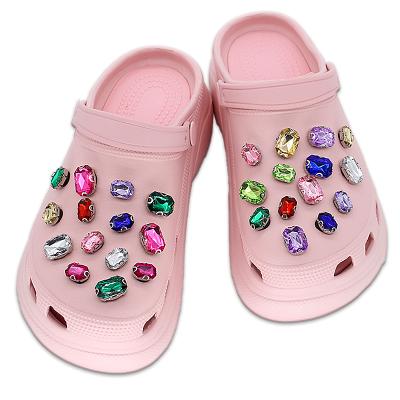 China Shoe Buckle Diamond Croc Charms Gemstone Crystal Shoe Charms Accessories for Bling Croc Charms for sale