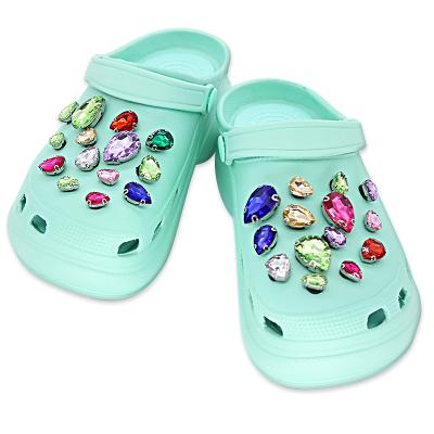 China Amazon Hot Sale Diamond Croc Shoe Buckle Charms Shoe Decoration For Garden Shoes Bling Croc Charms for sale