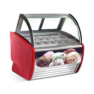 China Single/Double-temperature Refrigerated Wholesale Refrigerated Cake Display Showcase Refrigerator Bakery and Ice Cream Freezer for sale