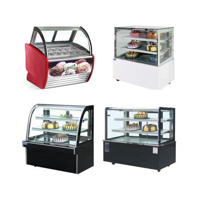 中国 Ice Cream Showcase Display Single/Double-temperature Ice Cream Counter Display Freezer Showcase For Fridge Case Table Top Cake Showcase Fridge 販売のため