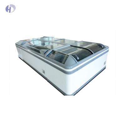 China Single / Double-temperature Island Chest Freezer Island Freezer Island Price Removable Freezer for sale