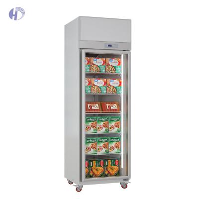 China Single / Double-temperature Glass Door Upright Freezer Refrigerator and Freezer with Glass Door Upright Freezer Glass Door for sale