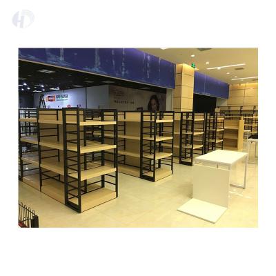 China Single Sided/Double Sided Fashionable Grocery Supermarket Store Shelves Wooden Gondola Shelving Unit for Supermarket Display Shelf zu verkaufen