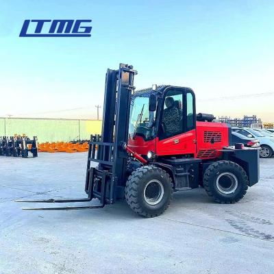 China Building Material Shops New design Articulated off road diesel forklift 6t 5t  4WD All Four Wheel Drive 3ton 3.5ton 4x4 rear rough terrain  forklif for sale