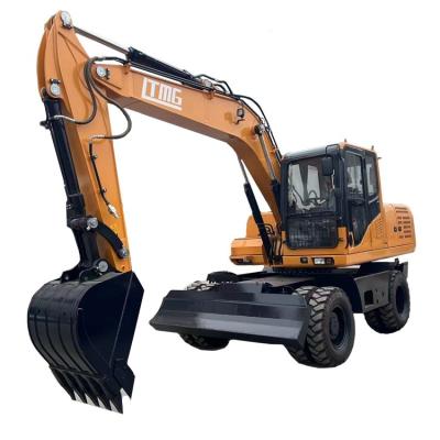 China Manufacturing Plant LTMG new wheeled excavator 13.5 ton 15 ton Wheel Excavator with bucket attachment for sale