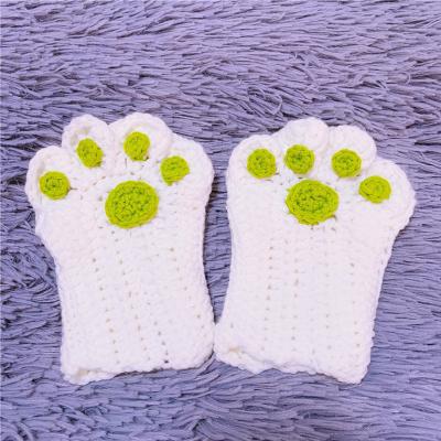 China Wholesale winter anti-pilling DIY hand knitted cute half-finger cat claw mitten homemade material package for girlfriend for sale