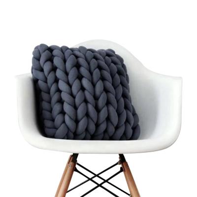 China Anti-pilling Central Institute of Statistics creative wool pillow cushion sofa waist Nordic knitting square pillow beautiful for sale