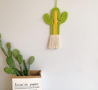 China The hot sale of children in running handmade cotton woven cactus macrame wall hanging for sale