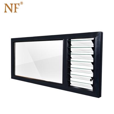 China Folding louvered screen windows with exhaust fan for sale