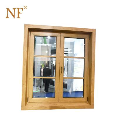 China Luxury Aluminum Screen Cladding Folding Wood Window For Hotel And Villas for sale