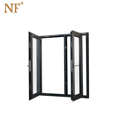 China Folding Casement Aluminum And Double Glass Screen Windows for sale