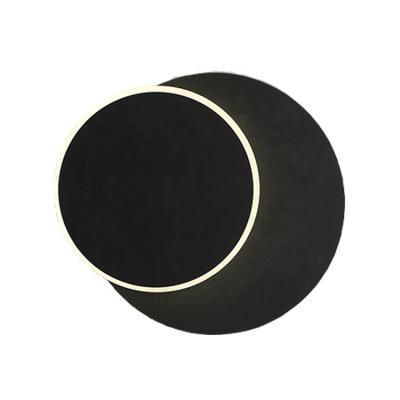 China EUROPEAN Rotatable Round Square Moon Metal Two Circle Light Black White Acrylic Color Wooden Led Bedside Wall Lamps for sale