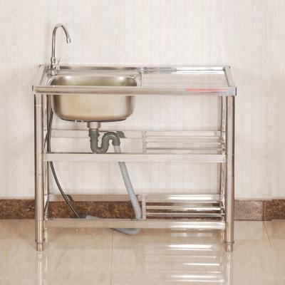 China Without Faucet Restaurant Stainless Steel Sink Work Table With Under Shelf for sale