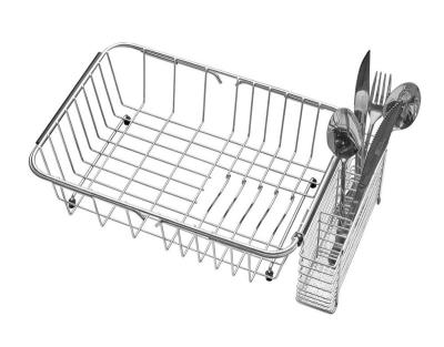 China Sturdy 304 Stainless Steel Kitchen Utensil Drying Rack Rack Rack with Hooks 3 Divided Compartments, Rust Proof, No Drilling for sale