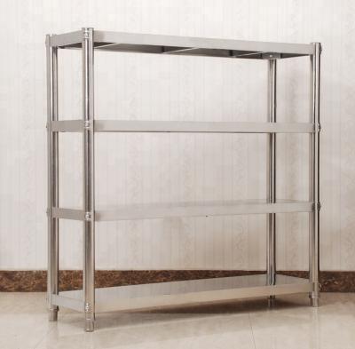 China Hj-4 Stainless Steel Four Layer Kitchen Storage Rack Home Floor Rack for sale