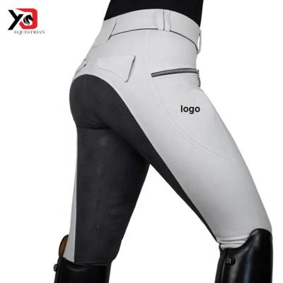 China OEM Factory Durable Full Silicone Equestrian Seat Riding Pants Lightweight Riding White Breeches for sale