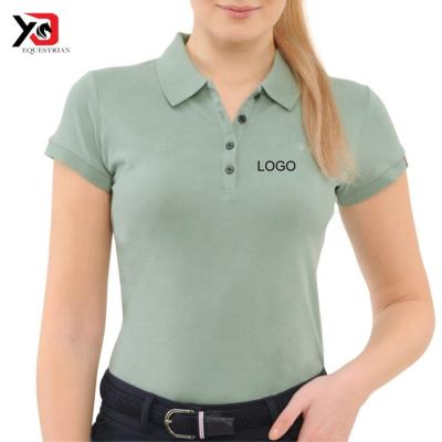 China Durable Base Layer Polo Equestrian Womens Riding Shirt Ladies Polo Shirt Equestrian Customized Horse for sale