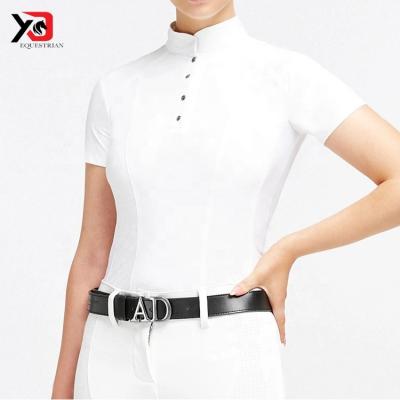 China Durable Wholesale Equestrian Button Up Short Sleeve Shirt Competition Equestrian Shirt for sale