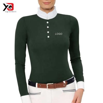 China Durable Good Quality Long Sleeve Equestrian Apparel For Ladies Show Shirts Rider for sale