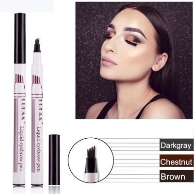 China Brand New Waterproof Head Waterproof Brand New Waterproof Fine Sketch Pen 4 Pen 4 Head Waterproof Eyebrow Tip Fork Pencil Fork Eyebrow Enhancer Eyebrow Enhancer Liquid Tint Pen for sale