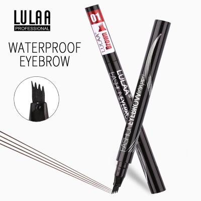 China LULAA Eyebrow Pen Four-Claw Eyebrow Tint Makeup Four Colors Eyebrow Pencil Brown Waterproof Natural Black Gray Brush Cosmetics for sale