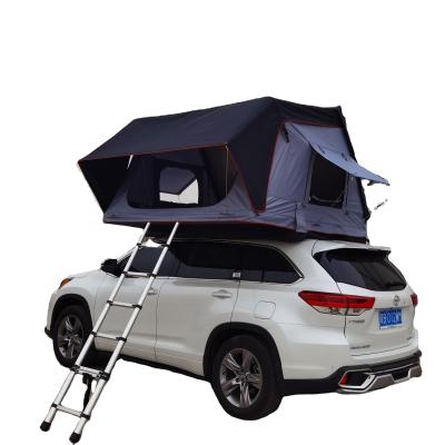 China Extended Type Large Size Outdoor Camping Family Car Aluminum Hard Shell Clamshell Folding Triangle Rooftop Tent for sale