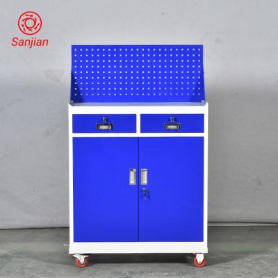 China Sanjian Factory Workshop Metal Tool Cabinet Heavy Duty Drawer Movable Trolley Tool Garage Storage Cabinet with Tool Kit for sale