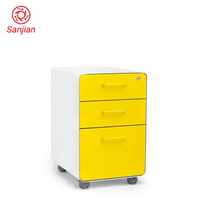 China (Other) Modern Design Adjustable Furniture Storage Office Equipment Hanging Curly 3 Edge Document Storage Metal Drawer Pedestal Filing Cabinet for sale