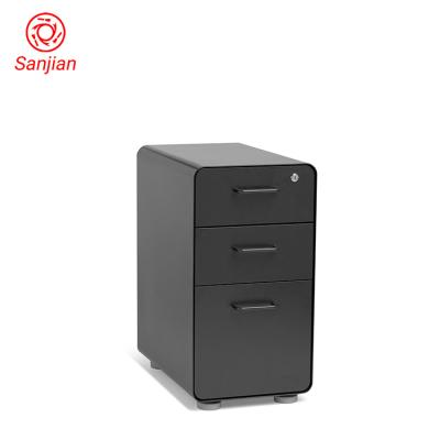 China (Other)Hot Selling Curly Design Adjustable Lockable Edge Under Movable Pedestal Desk 3 Drawer Steel Office Filing Cabinet Specification for sale