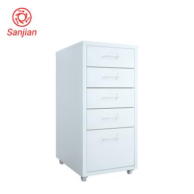 China New Design Style Mini Colorful Corner Mobile Bedroom Office 5 Drawer Adjustable Storage Filing Cabinet Metal Drawer Steel File Cabinet (Size) for sale