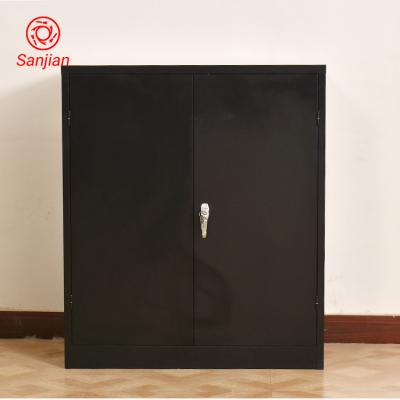 China Height 2 Office Storage Modern Furniture Black Half Swing Door With Handle Lock Metal Filing Steel Storage Cabinet for sale