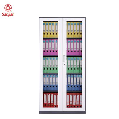 China Modern professional fashional office filing cabinet export furniture glass doors within 5 layers filing steel cupboard metal for sale