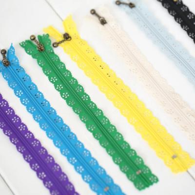 China Other Open End Double Sided Brand Nylon Plastic Zipper Resin Zipper Invisible Nylon Lace Zipper for sale