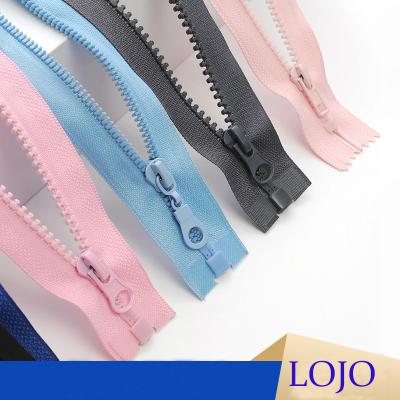 China Colored Open End Zipper Fancy #5 Manufacture Auto Lock Zipper Plastic Resin Zipper Zipper Eco-Friendly For Clothes for sale