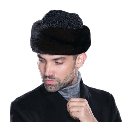 China JOINT luxury real winter mink fur hat president fur hat mink hat with sheep fur for sale