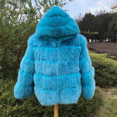 China 2021 New Anti-wrinkle Fox Fur Collection Women's Jacket With Real Fox Fur Hooded Female Fur Coat for sale