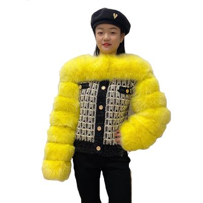 China Anti-wrinkle women real fox fur bomber jacket luxury style with long sleeves plus size genuine fox fur stoles coat for sale