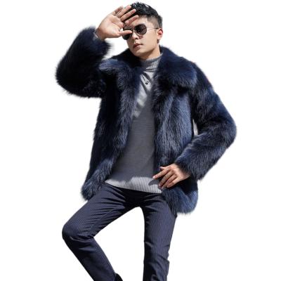 China Luxury High Quality Anti-wrinkle Fox Fur Coat For Men Real Finland Fox Fur Jacket Mens Fox Fur Coats for sale